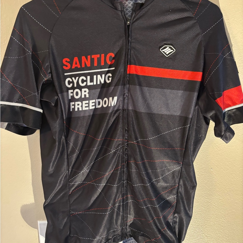 Santic Black and Red Cycling Jersey